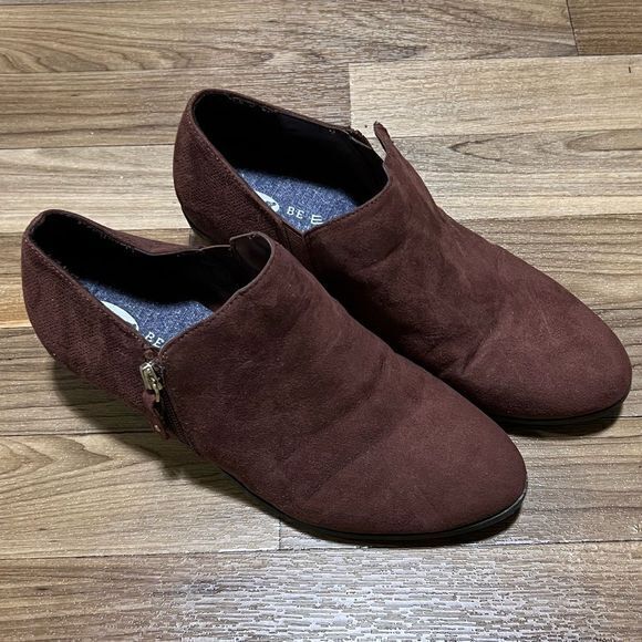 Dr. Scholl's Vegan Microfiber Zip Ankle Heeled Booties Women's Brown Size 8.5 - Picture 3 of 11